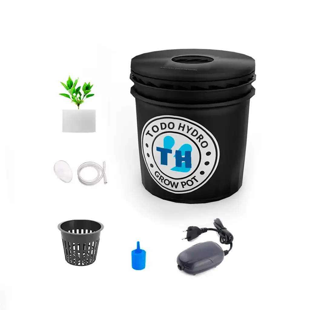 Grow Pot Initial DWC Hydro Bucket Kit con Bomba de Aire, Nutrientes y Más